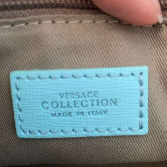 Versace Collection Light Blue Leather Tote Bag - Picture 11 of 15